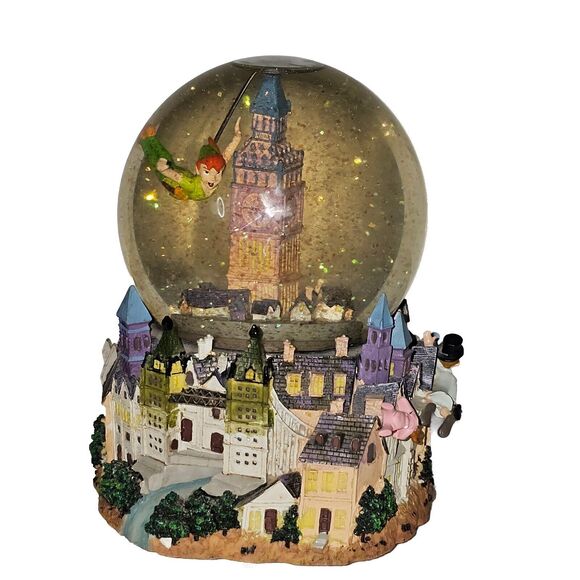 Disney Music Snow Globe Peter Pan Fly To Neverland With Music Souvenir Disneyana - Picture 3 of 9